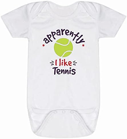 Chalktalksports Tennis Baby & Infant One Piece | เห็นได้ชัดว่าฉันชอบเทนนิส | ปานกลาง